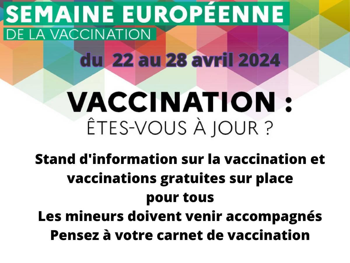 Vendredi 26 avril de 10h à 16h00 : Vaccination : êtes-vous à jour ?