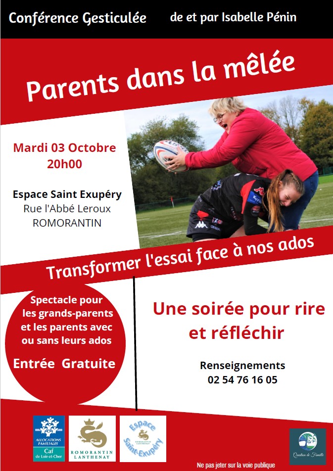 Conférence gesticulée à l'Espace Saint-Exupéry : Parents dans la mêlée